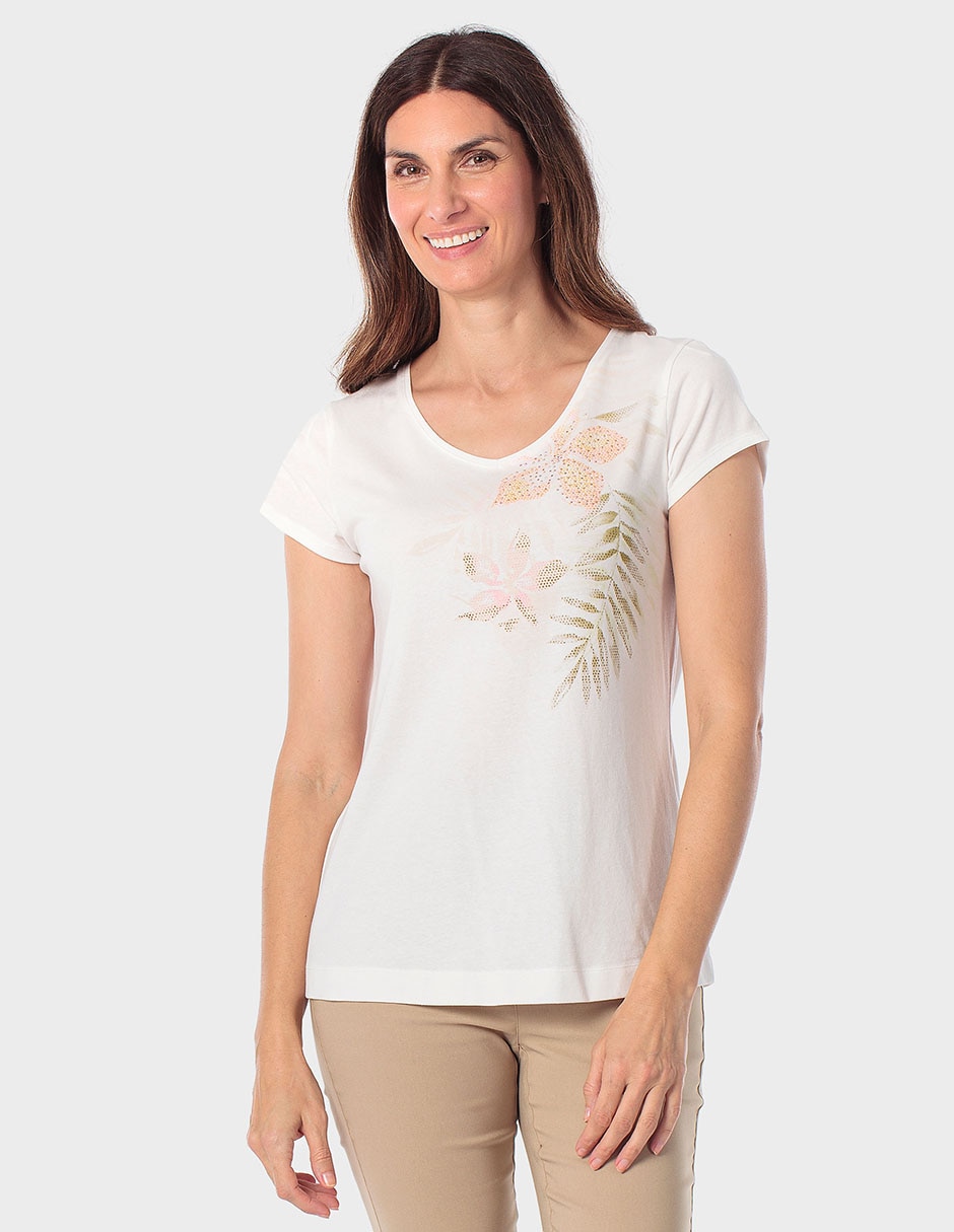 Playera manga corta cuello redondo para mujer Playera manga corta cuello redondo para mujer