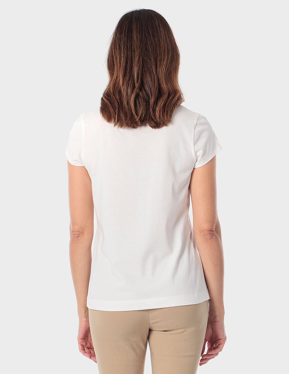 Playera manga corta cuello redondo para mujer 2