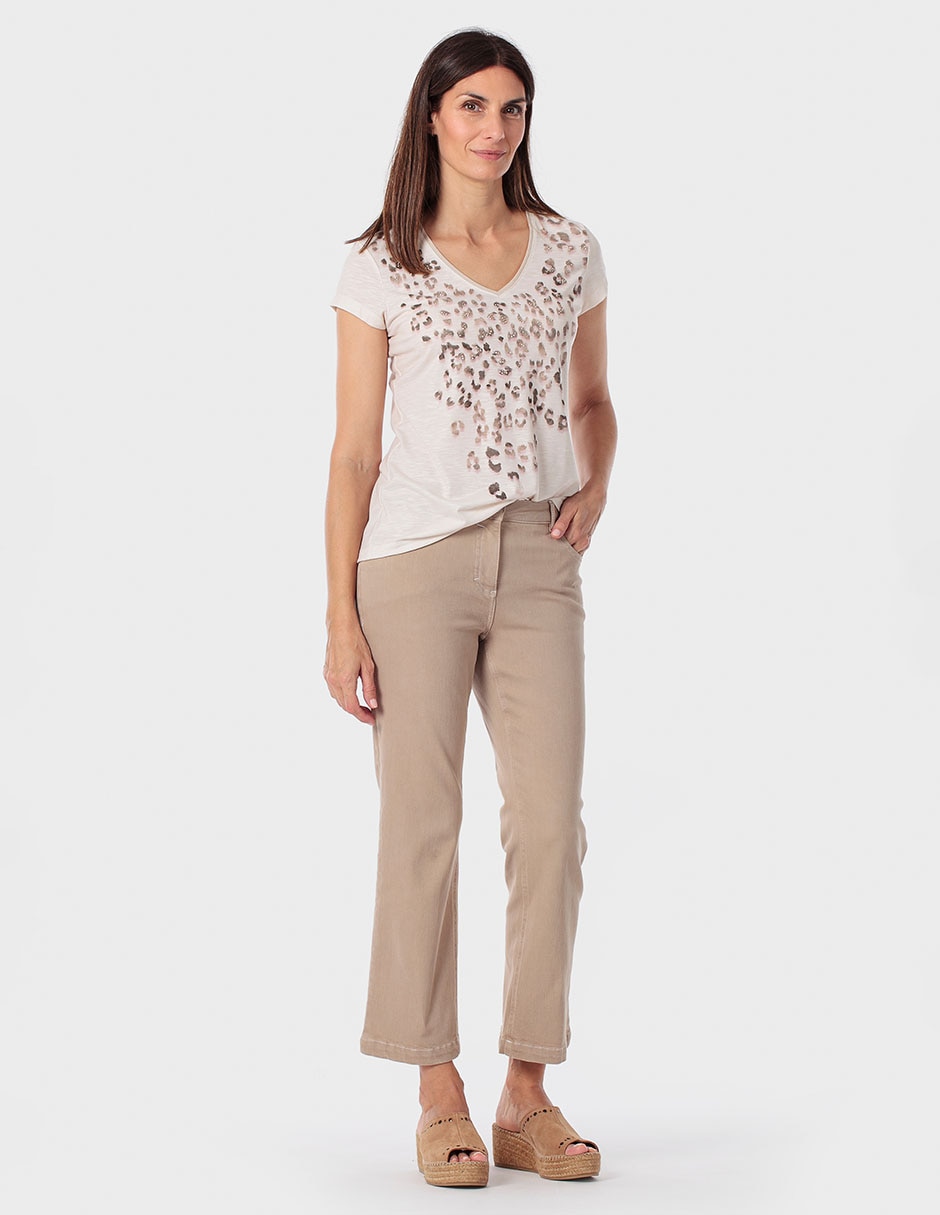 Playera manga corta cuello redondo para mujer 3