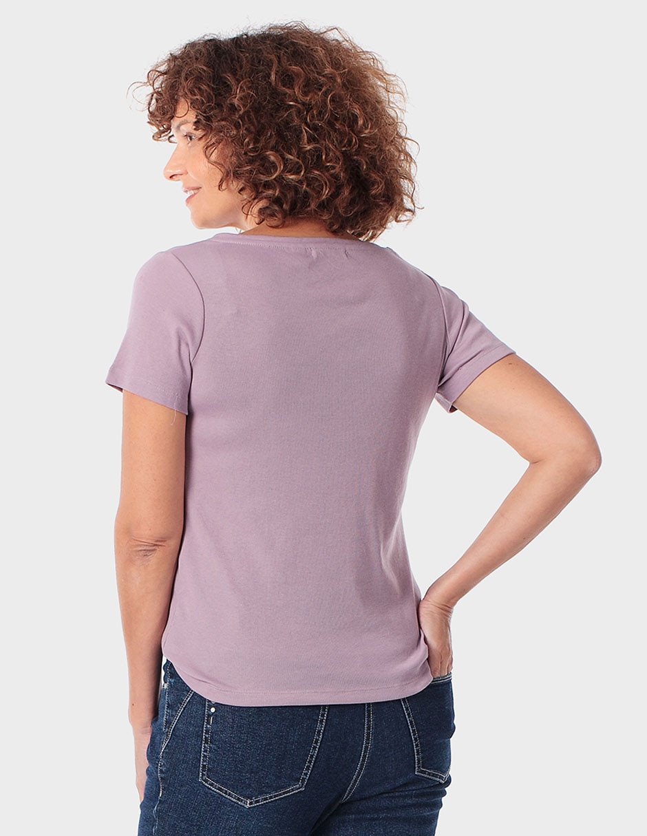 Playera manga corta cuello redondo para mujer 4