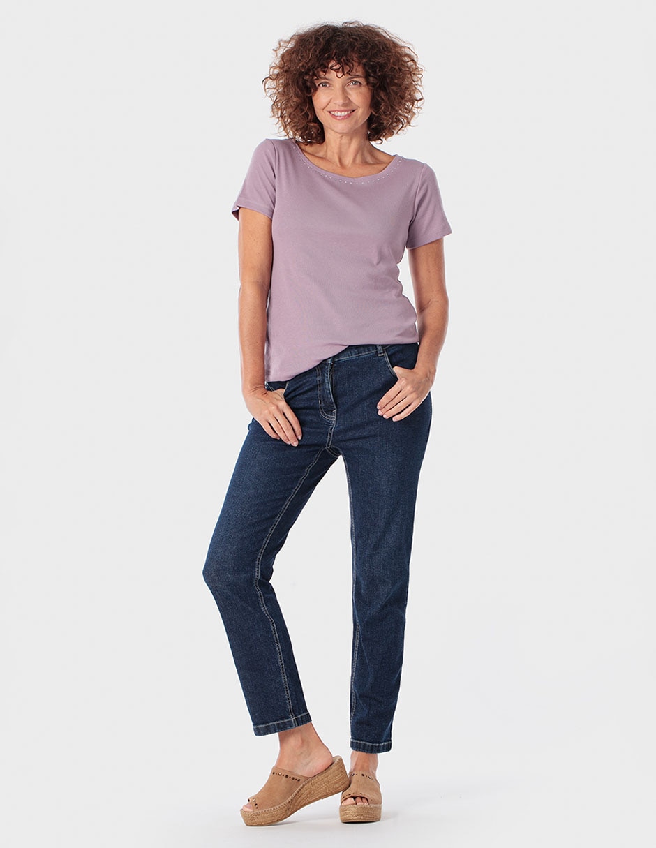 Playera manga corta cuello redondo para mujer 5