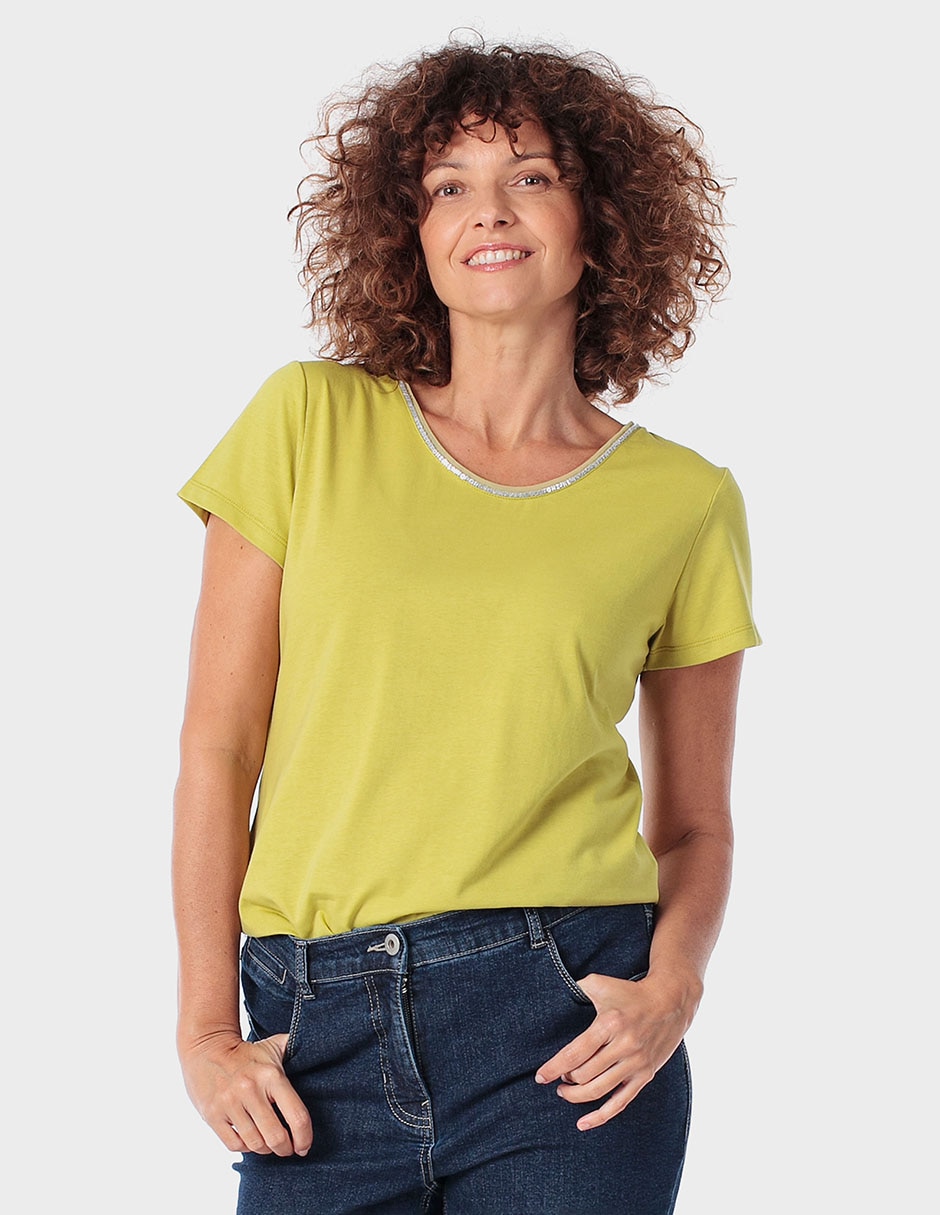 Playera manga corta cuello redondo para mujer Playera manga corta cuello redondo para mujer