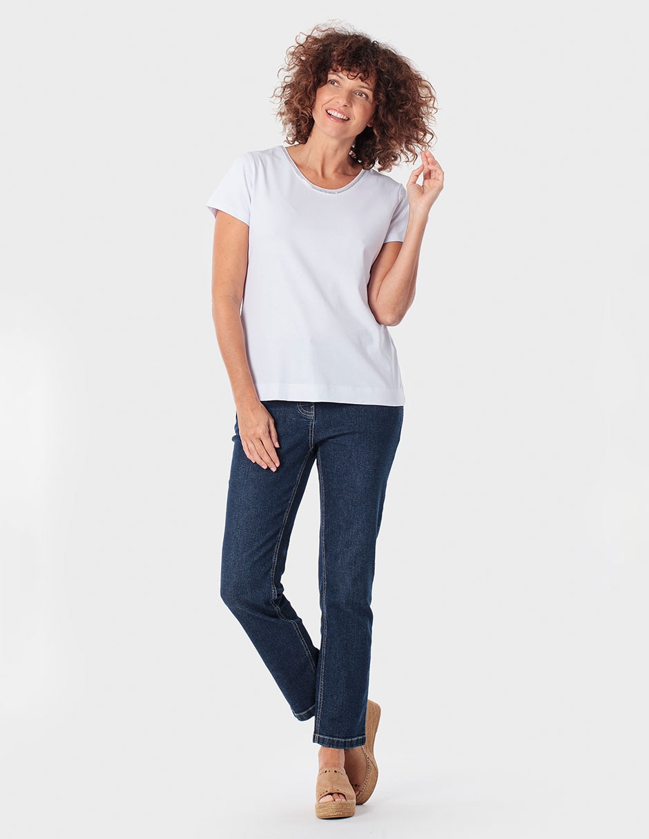 Playera manga corta Punt Roma cuello redondo para mujer