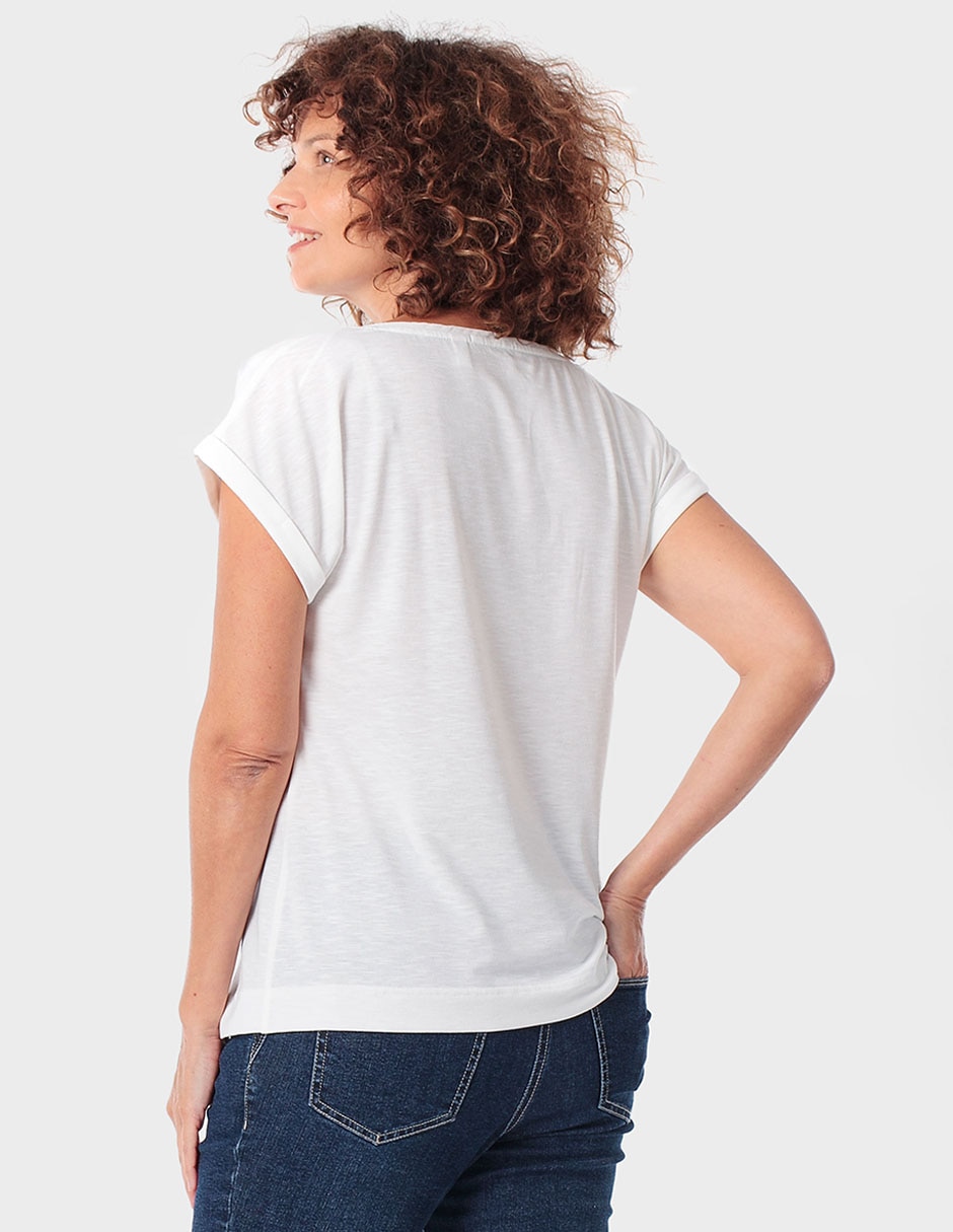 Playera manga corta cuello redondo para mujer 2