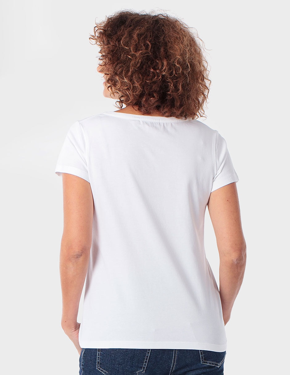 Playera manga corta cuello redondo para mujer 2
