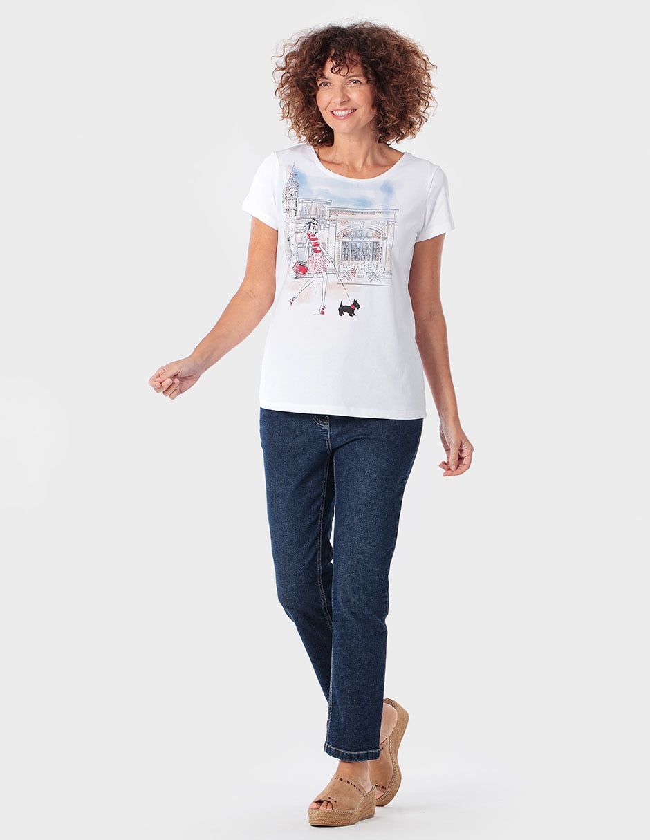 Playera manga corta cuello redondo para mujer 3