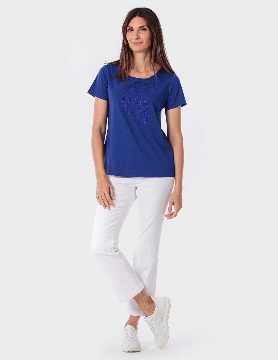 Playera manga corta cuello redondo para mujer 3
