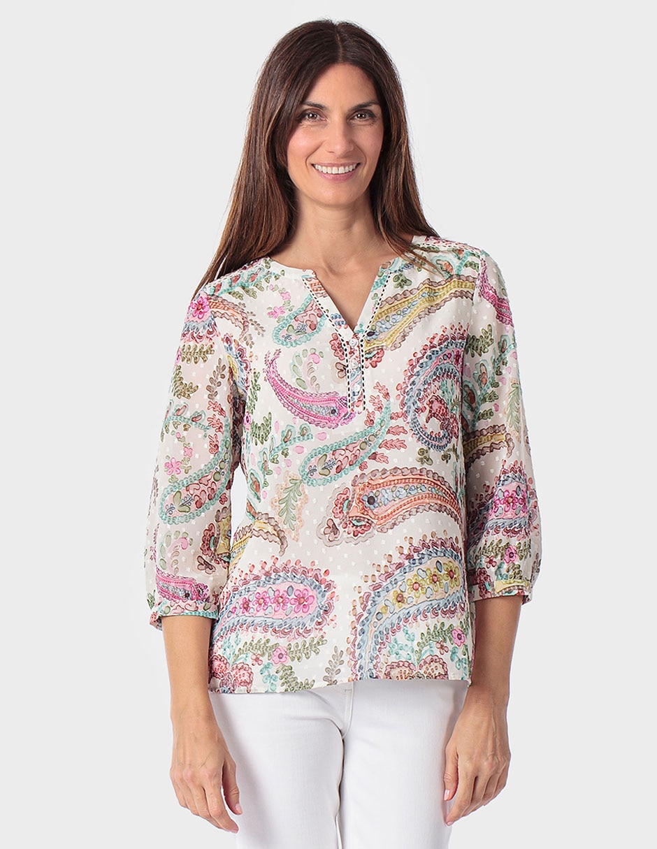 Blusa manga 3/4 para mujer