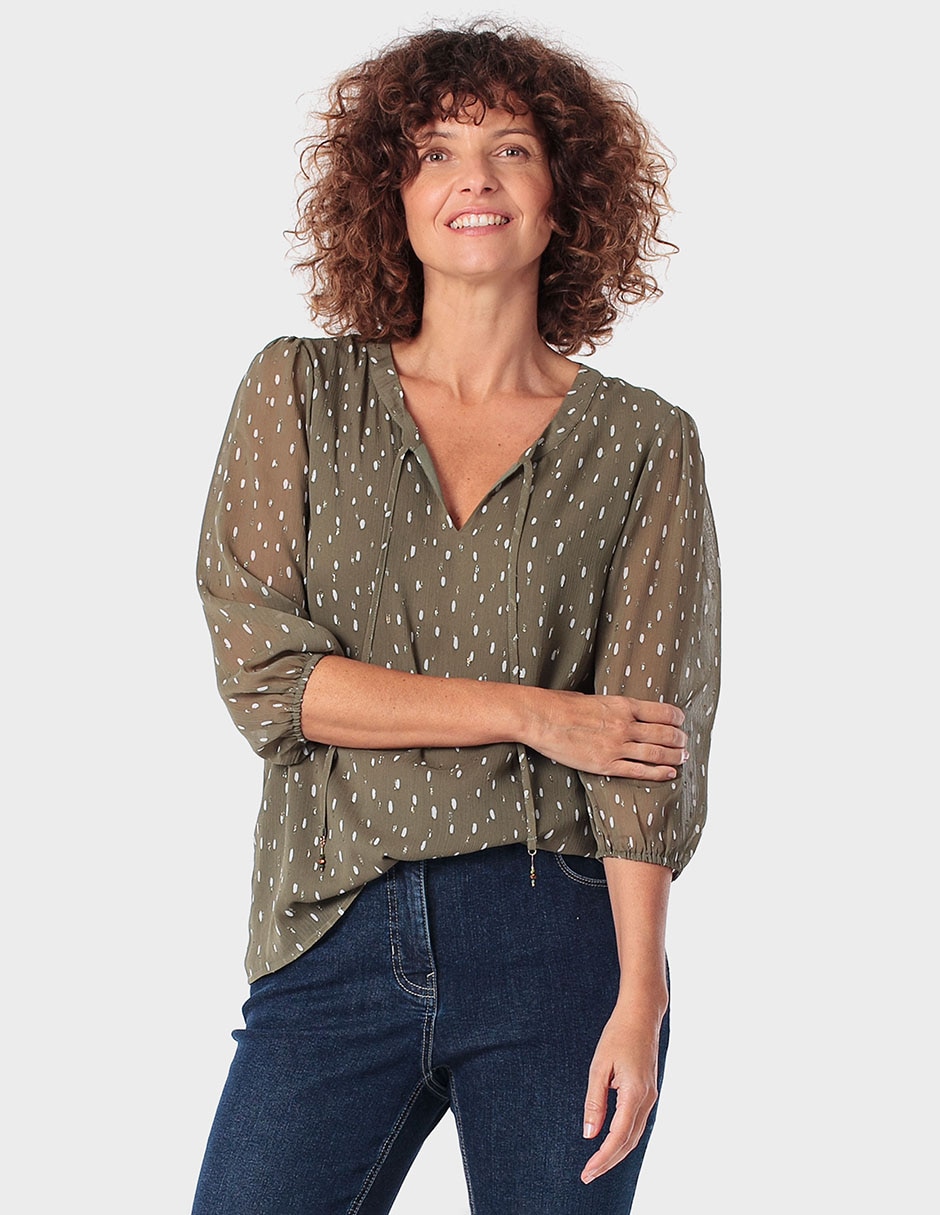 Blusa manga 3/4 para mujer