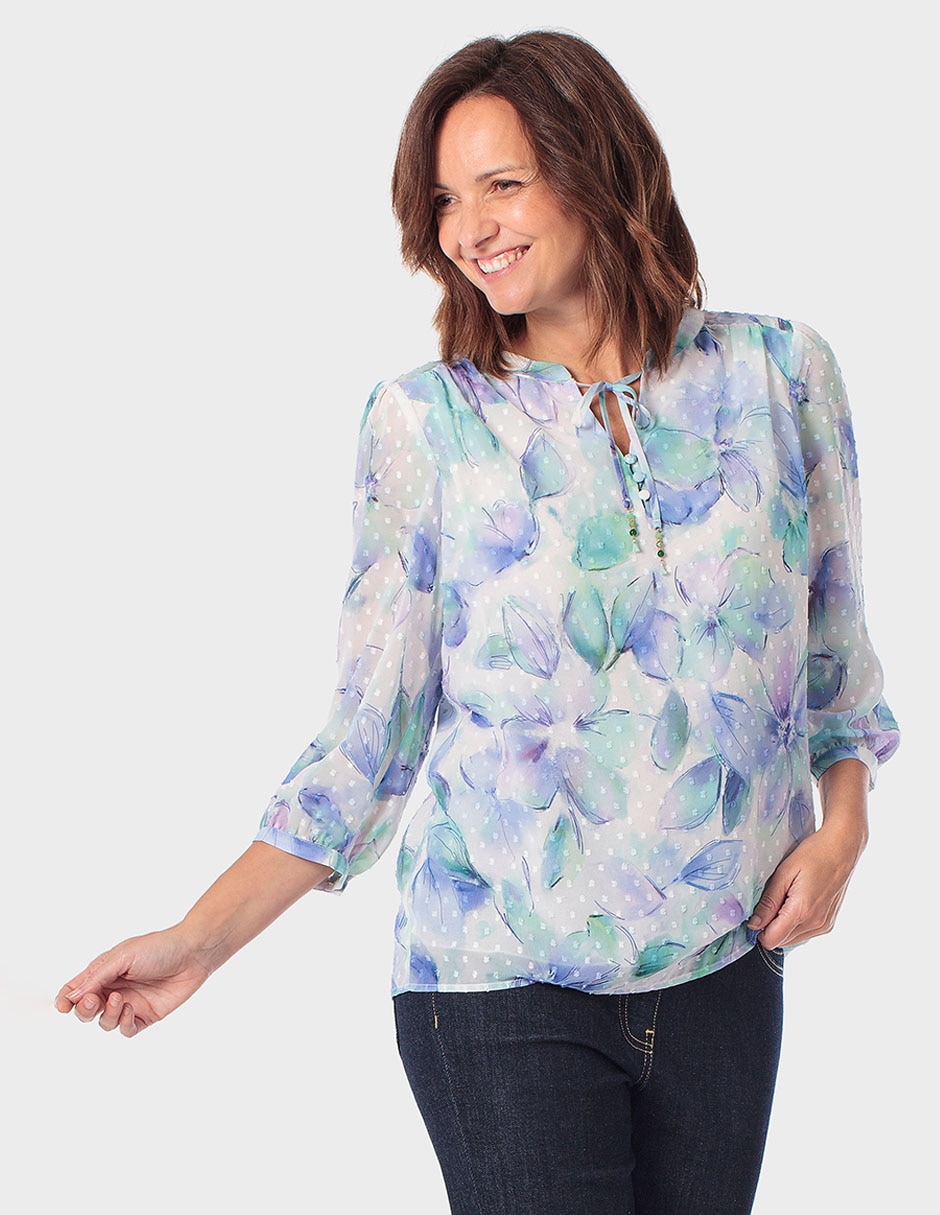 Blusa manga 3/4 para mujer