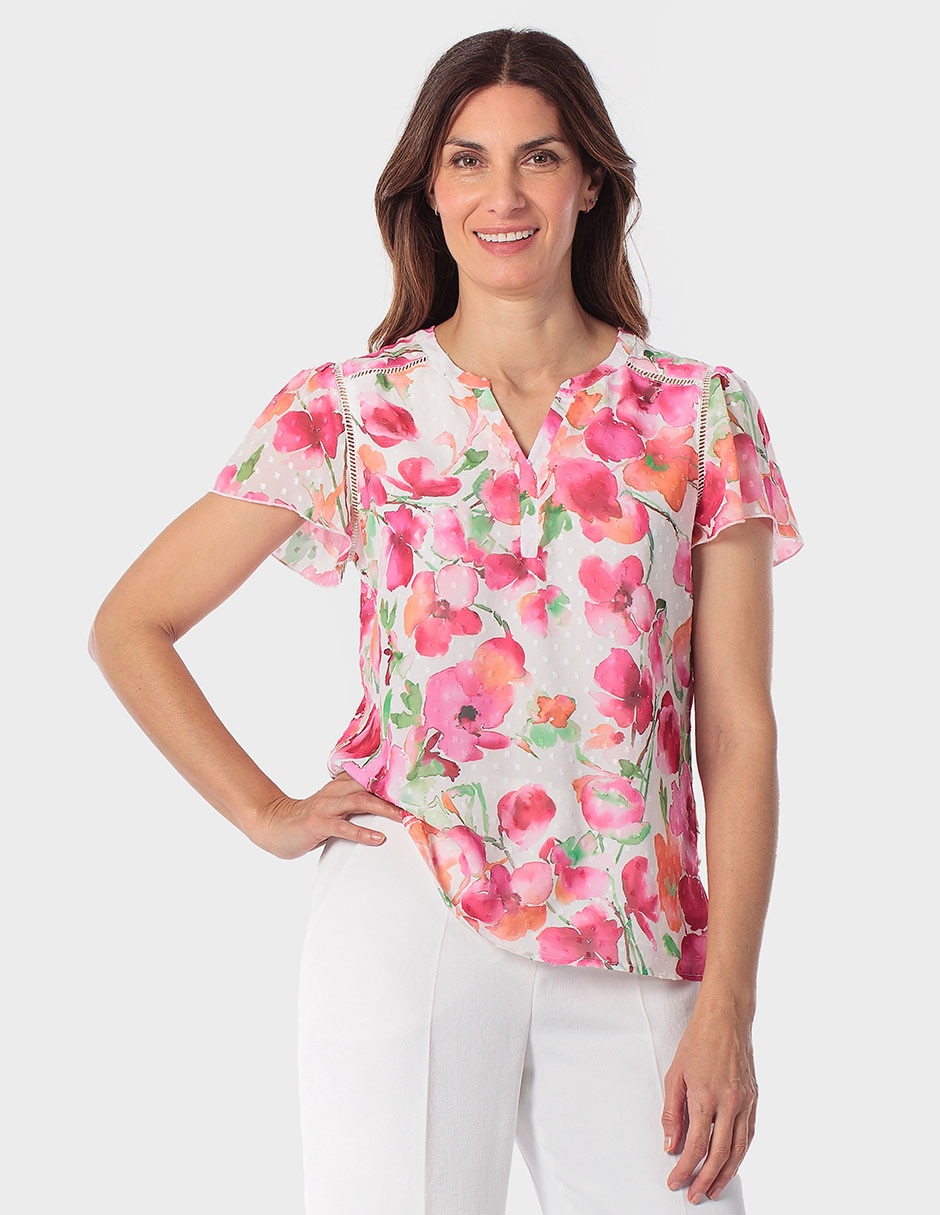 Blusa manga corta para mujer