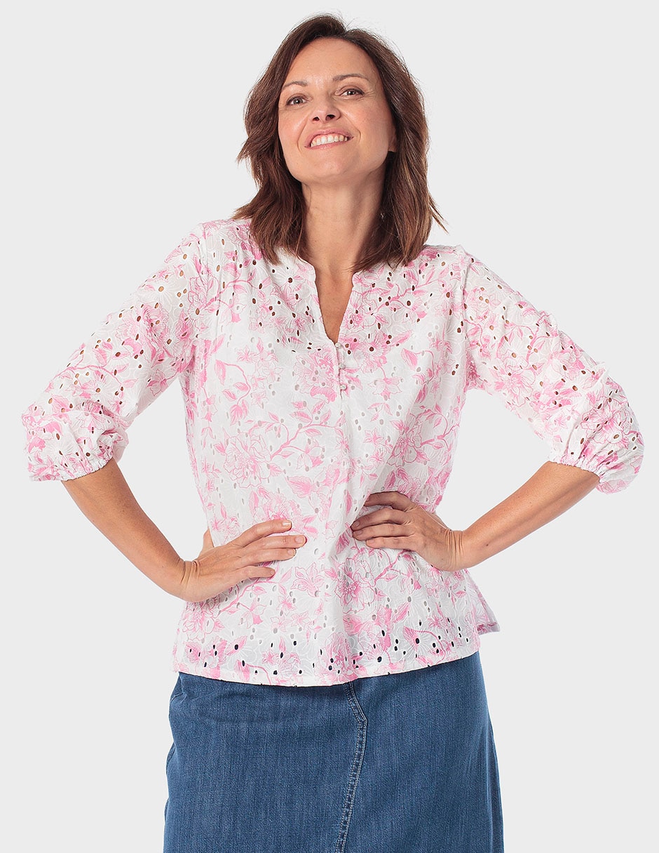 Blusa manga 3/4 para mujer