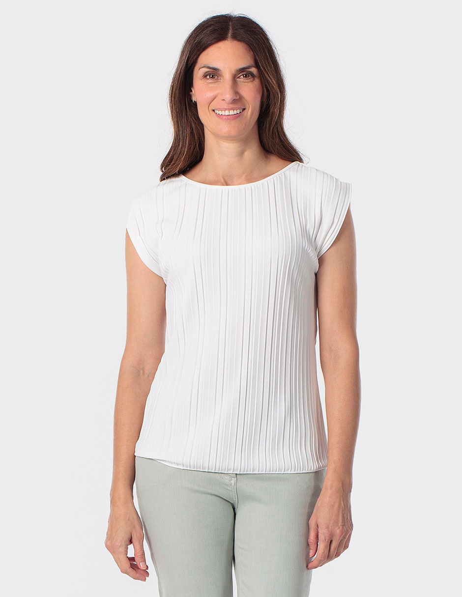 Playera manga corta cuello redondo para mujer