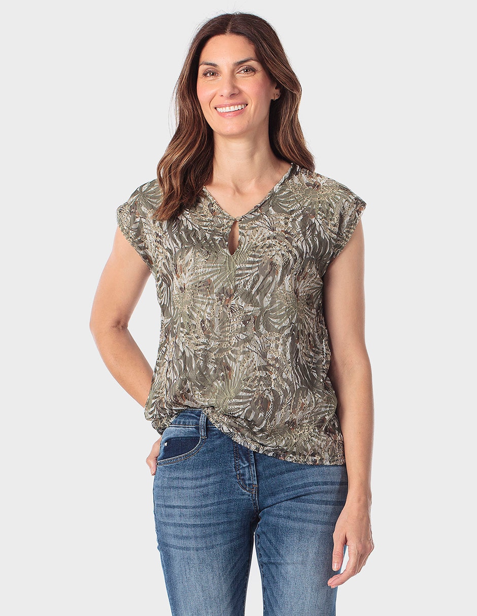 Blusa manga corta para mujer