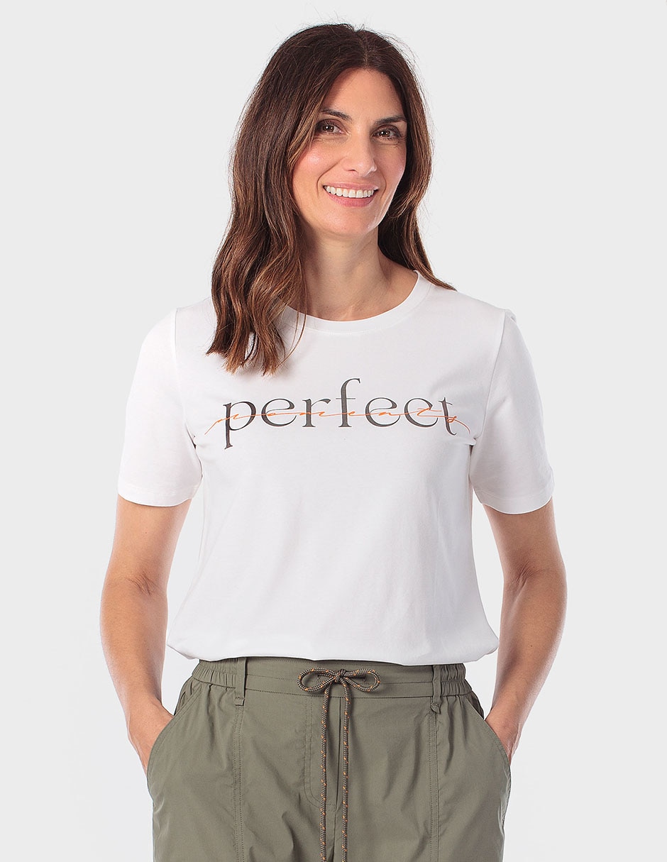 Playera manga corta cuello redondo para mujer