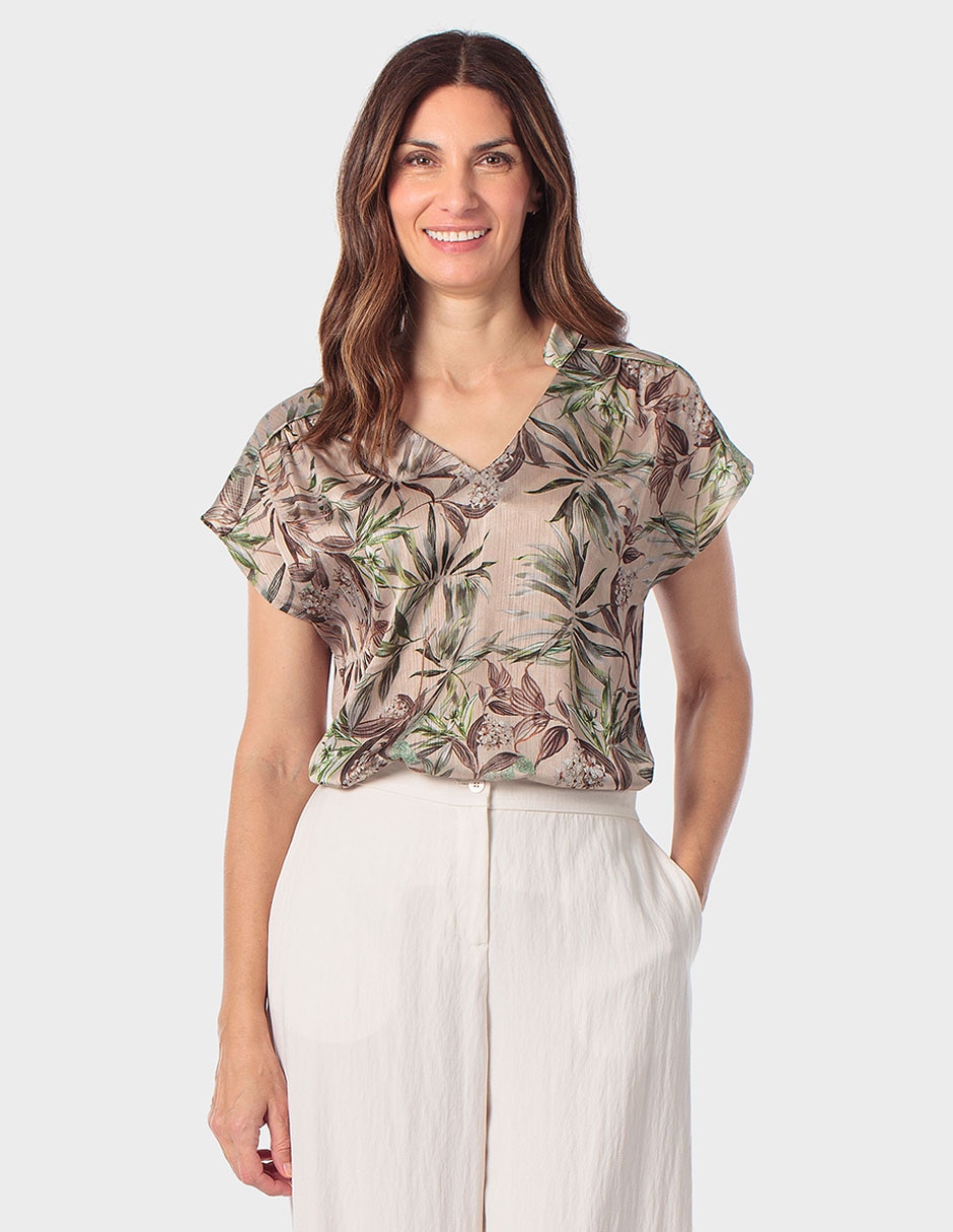 Blusa manga corta para mujer