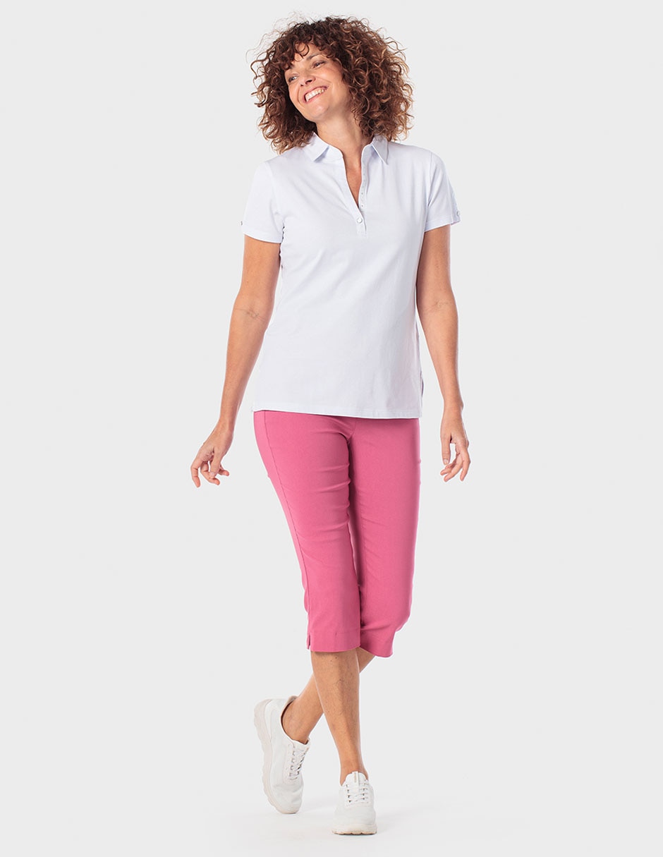 Playera manga corta cuello V para mujer 5