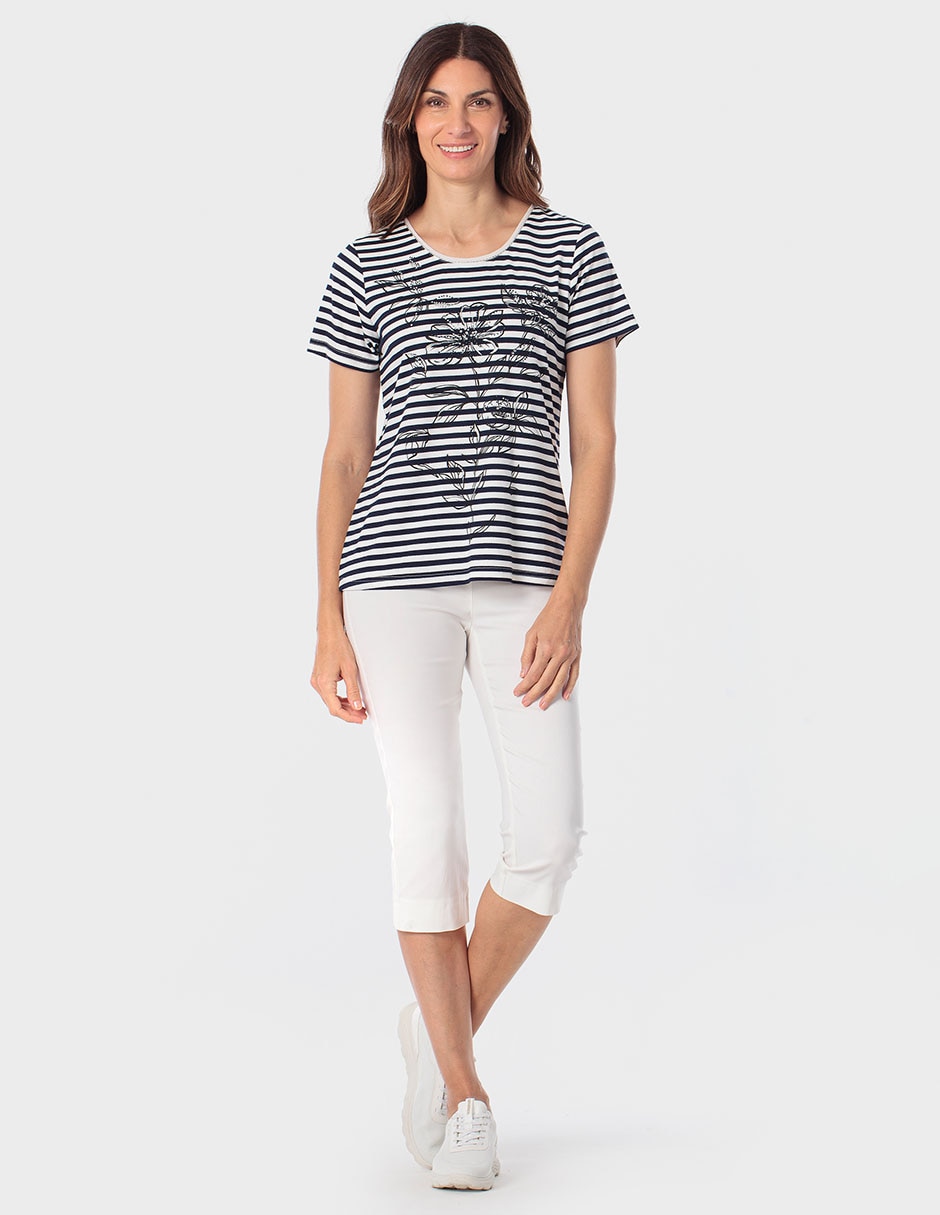 Playera manga corta cuello redondo para mujer 3