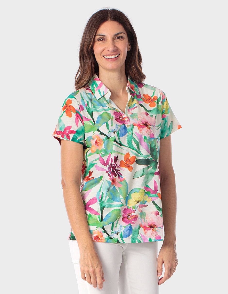 Blusa manga corta para mujer