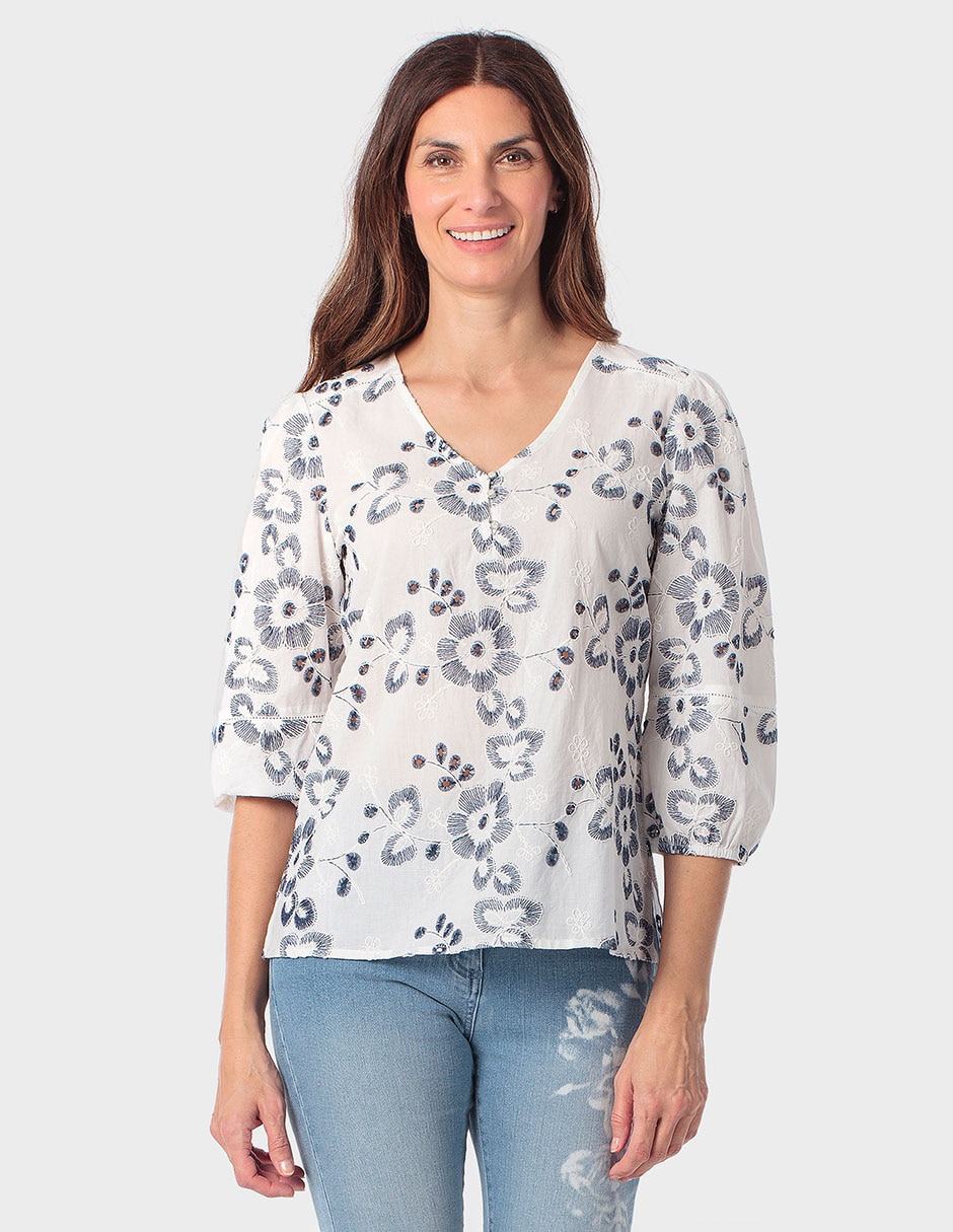 Blusa manga 3/4 para mujer Blusa manga 3/4 para mujer