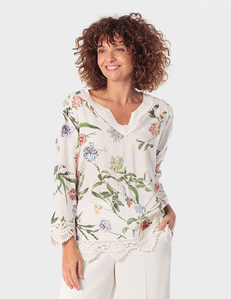 Blusa manga larga para mujer