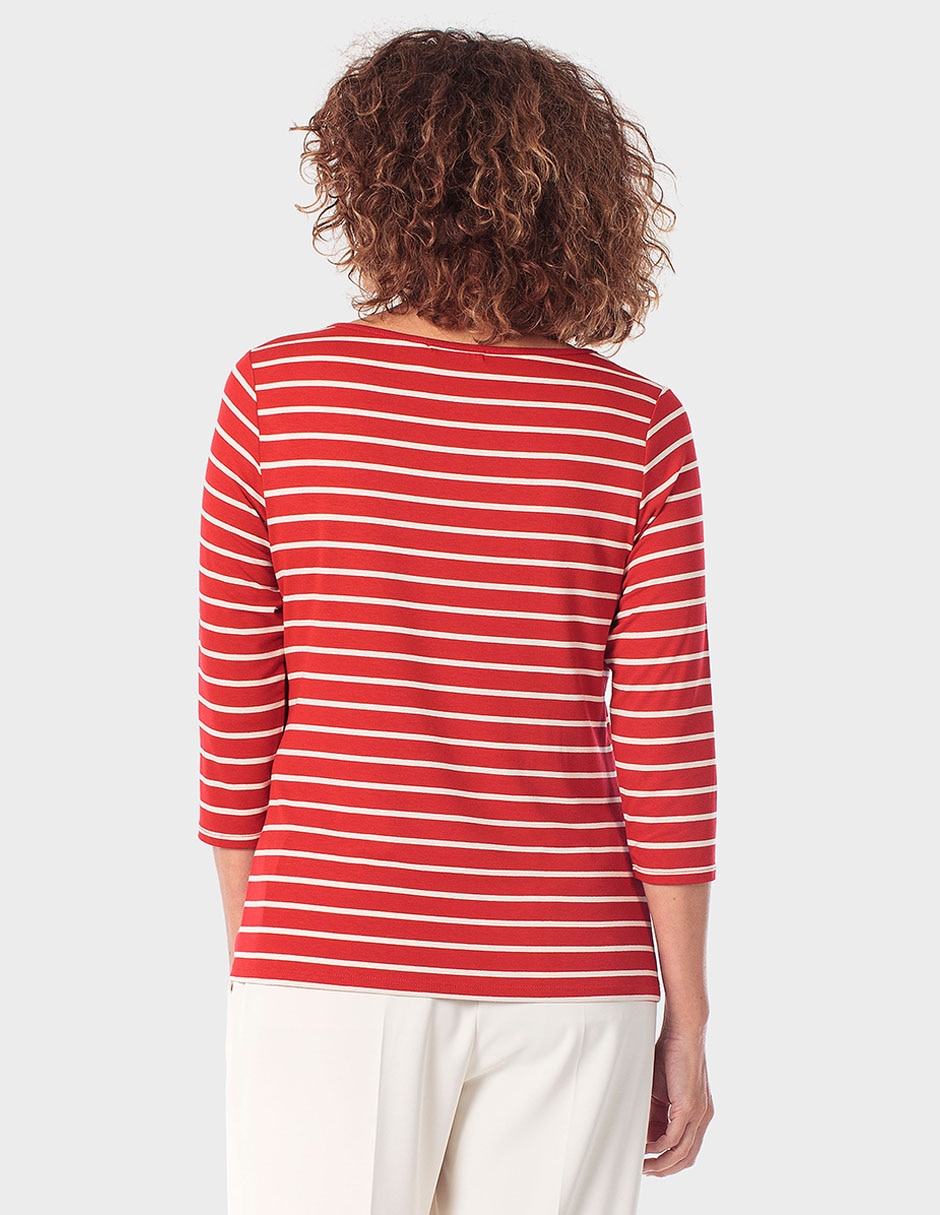 Playera manga 3/4 cuello ojal para mujer 2