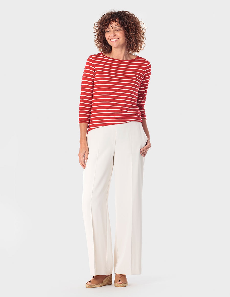 Playera manga 3/4 cuello ojal para mujer 3