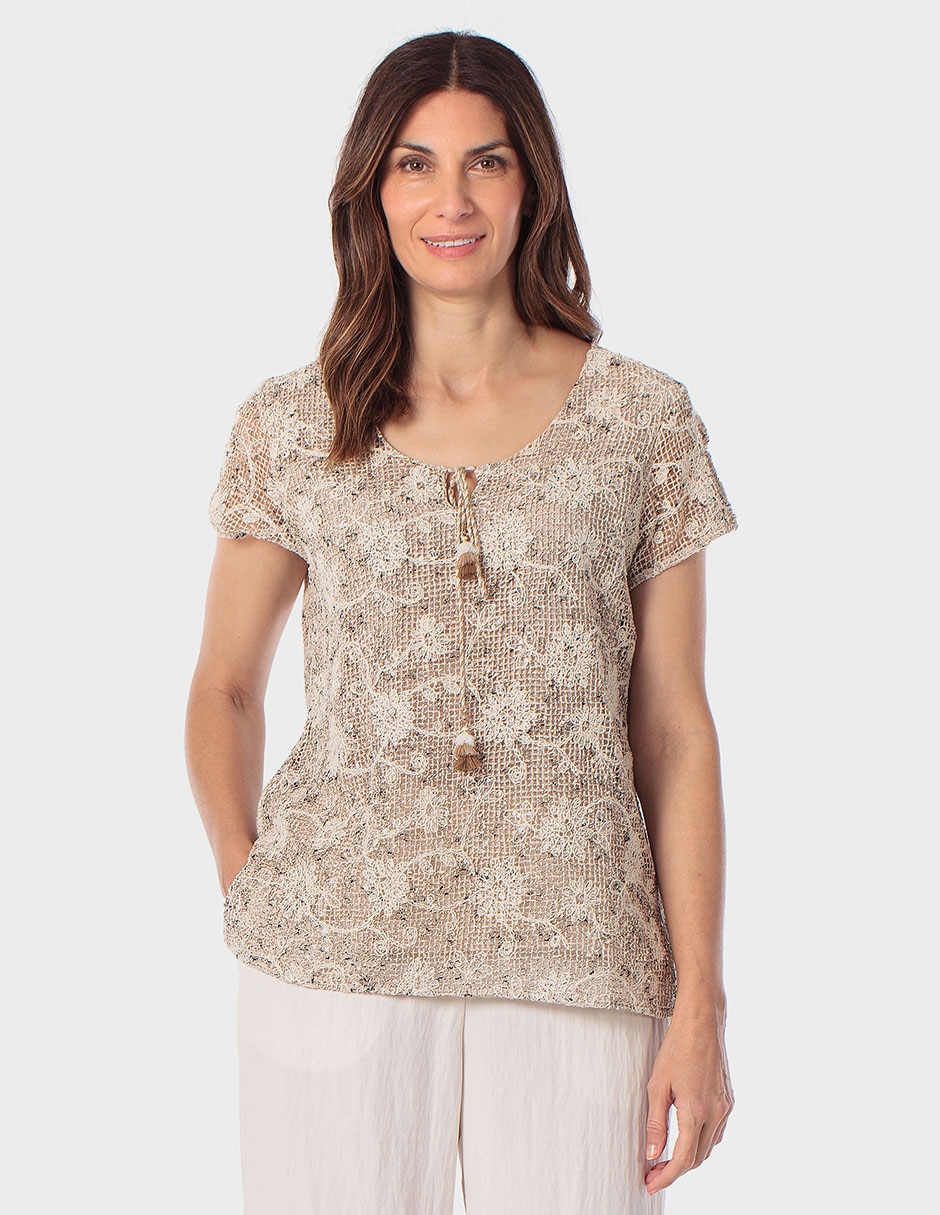 Blusa manga corta para mujer